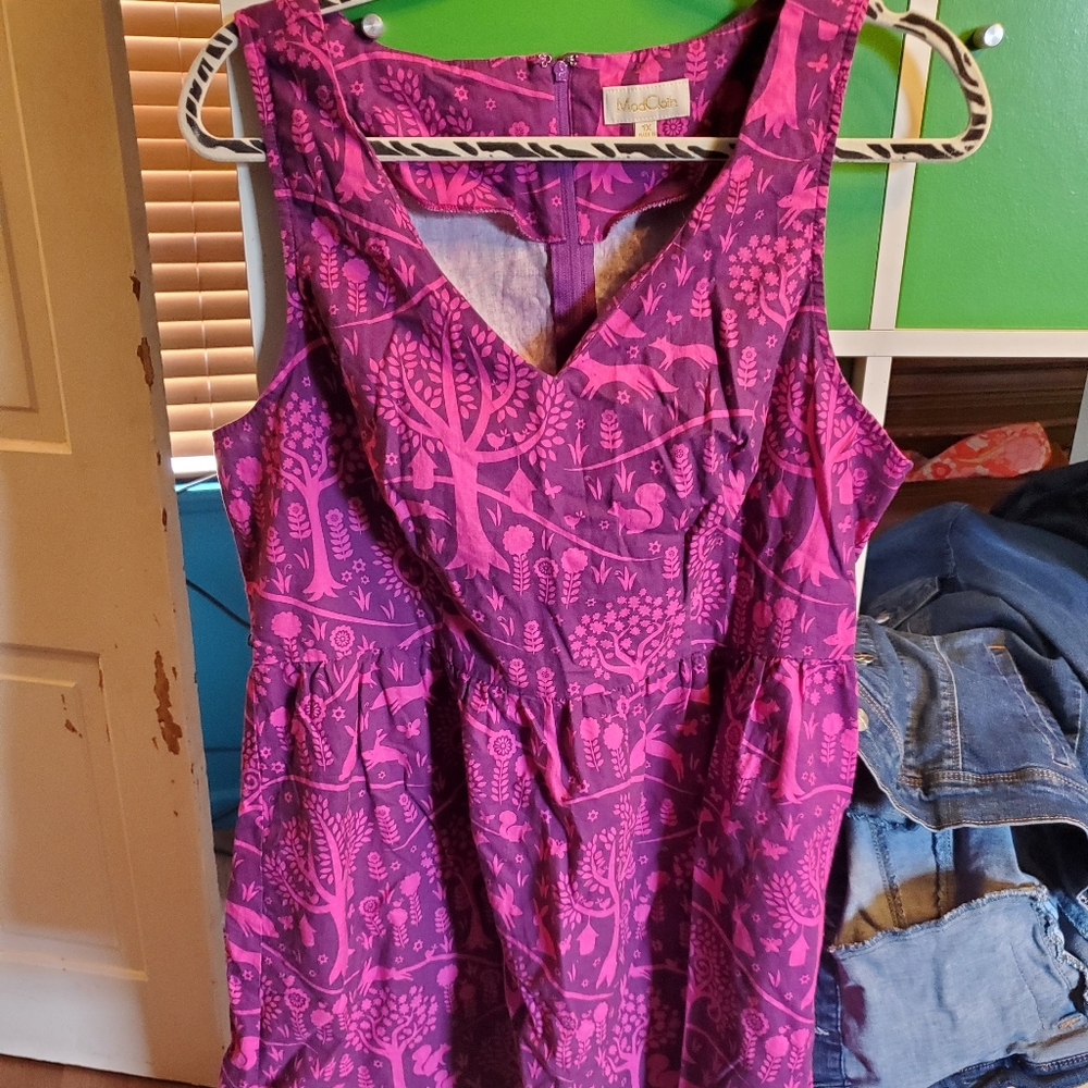 Modcloth monochrome woodland dress 1x